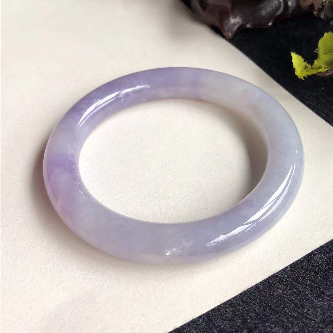 9232645 58mm冰糯紫羅蘭翡翠圓條手鐲 (56-58)