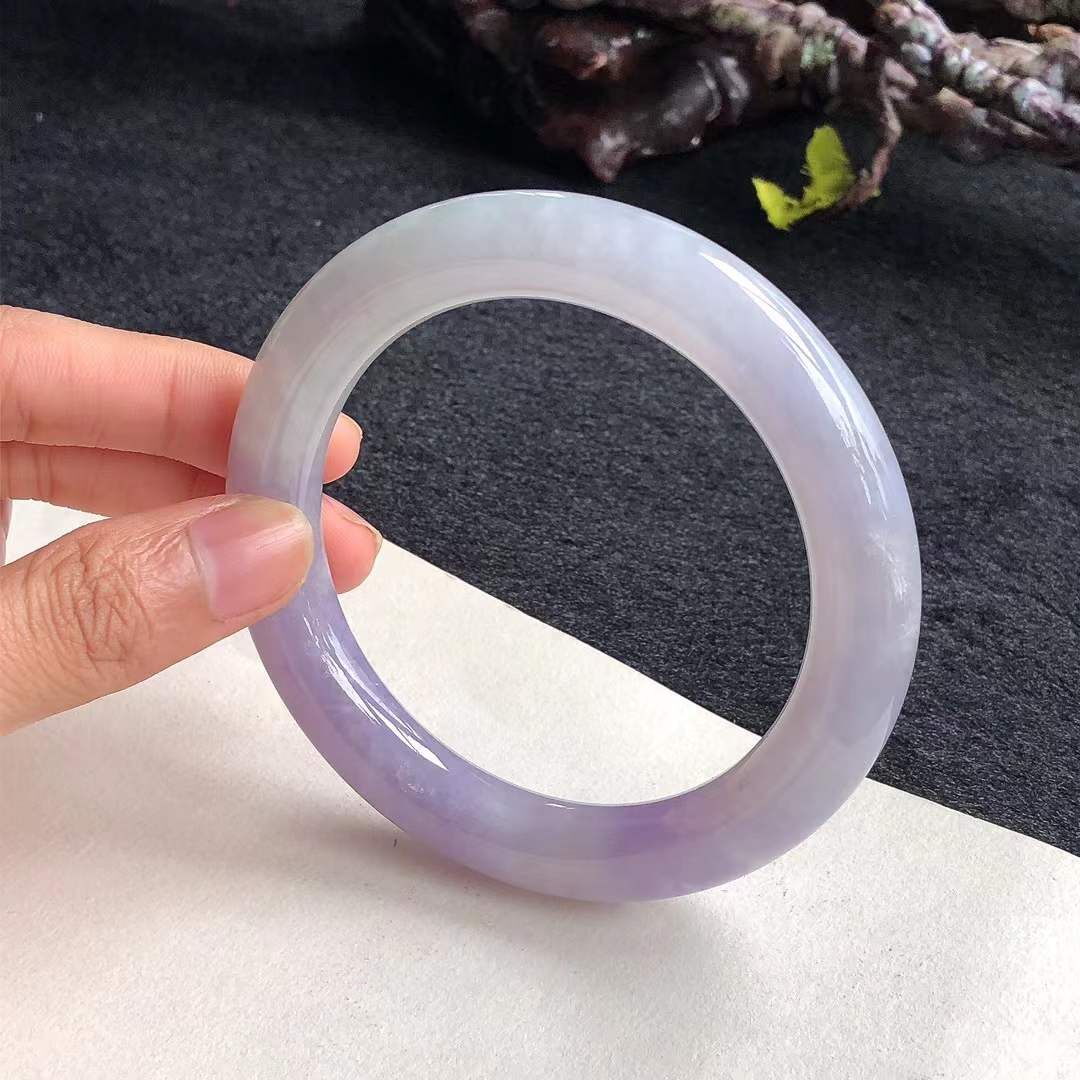 9232645 58mm冰糯紫羅蘭翡翠圓條手鐲 (56-58)