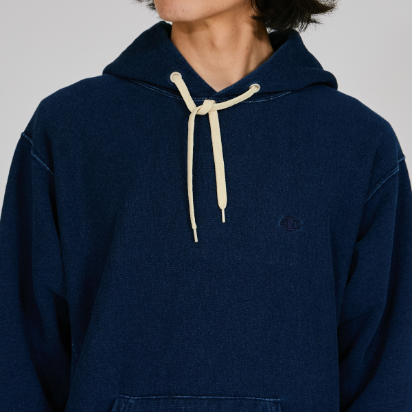 男款-REVERSE WEAVE 寬版口袋連帽衛衣-深藍色（C3-C110-330）