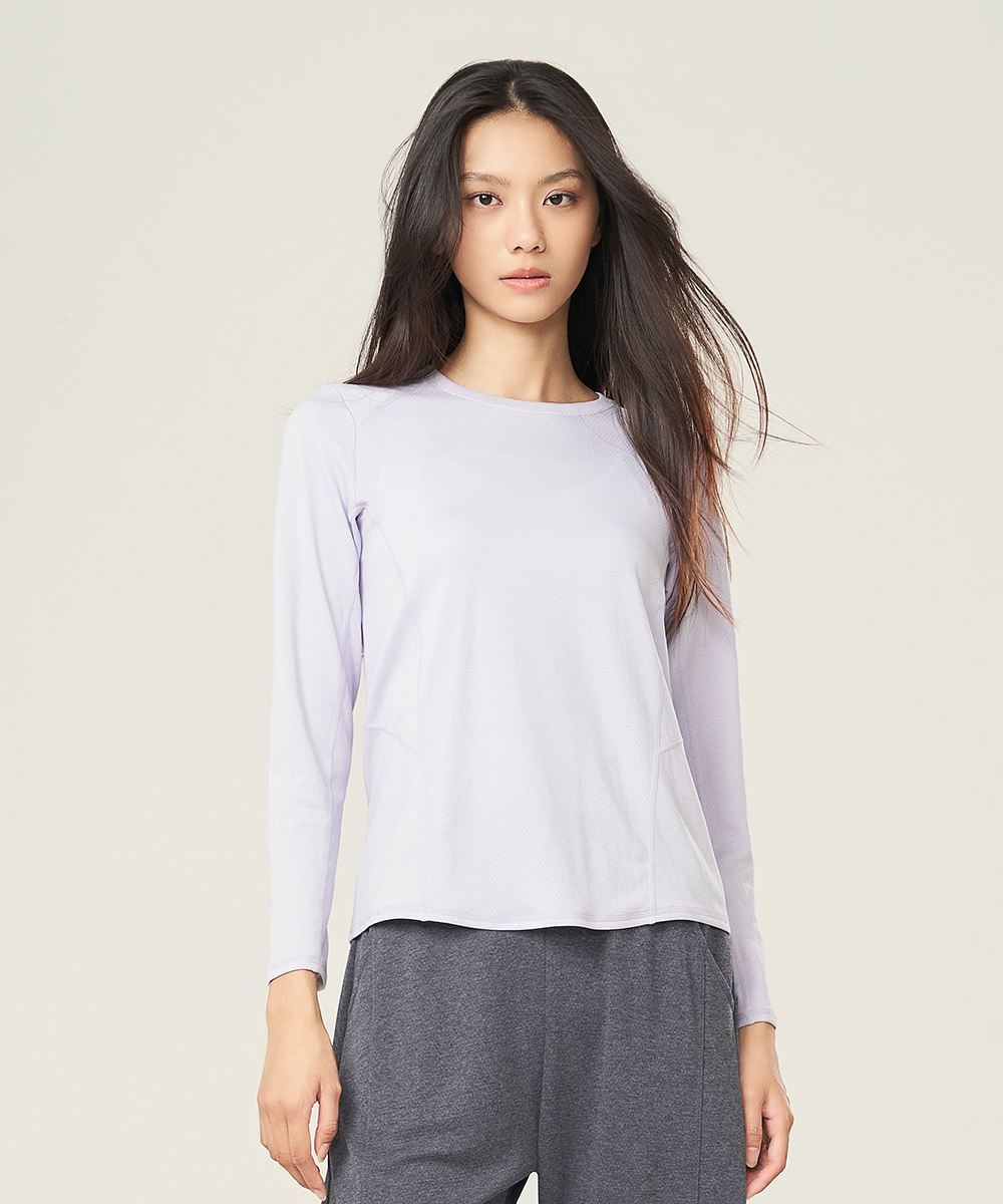 YA系列-排汗密碼 女快乾調溫剪接長袖衫 UE018624