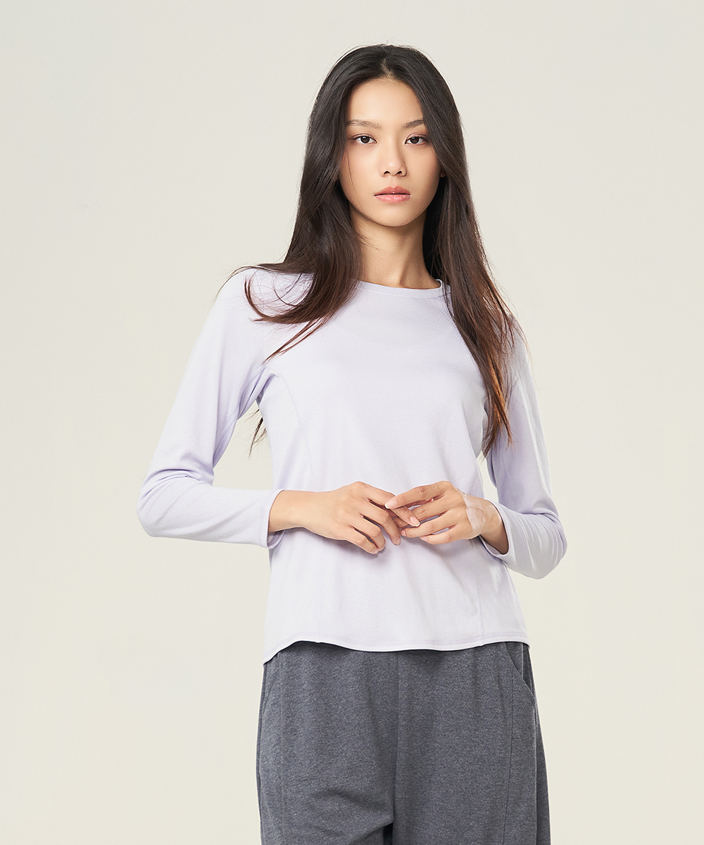 YA系列-排汗密碼 女快乾調溫剪接長袖衫 UE018624