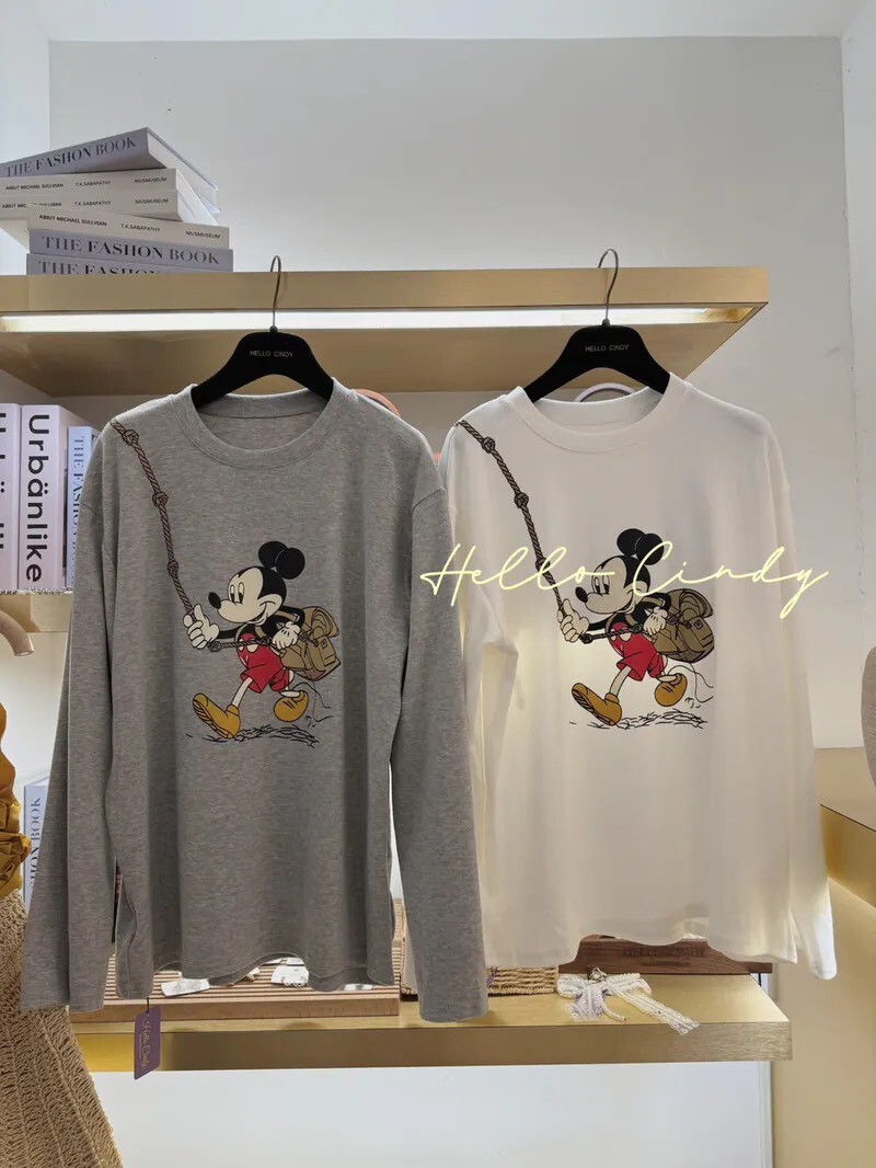 B10041 -米奇繩索磨毛感長袖棉質上衣