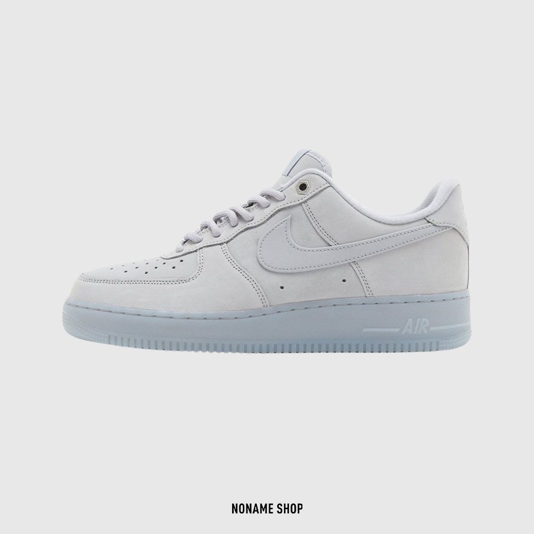 NIKE AIR FORCE 1 AF1 低筒 磨砂皮革 果凍底 冰川灰 (男款)