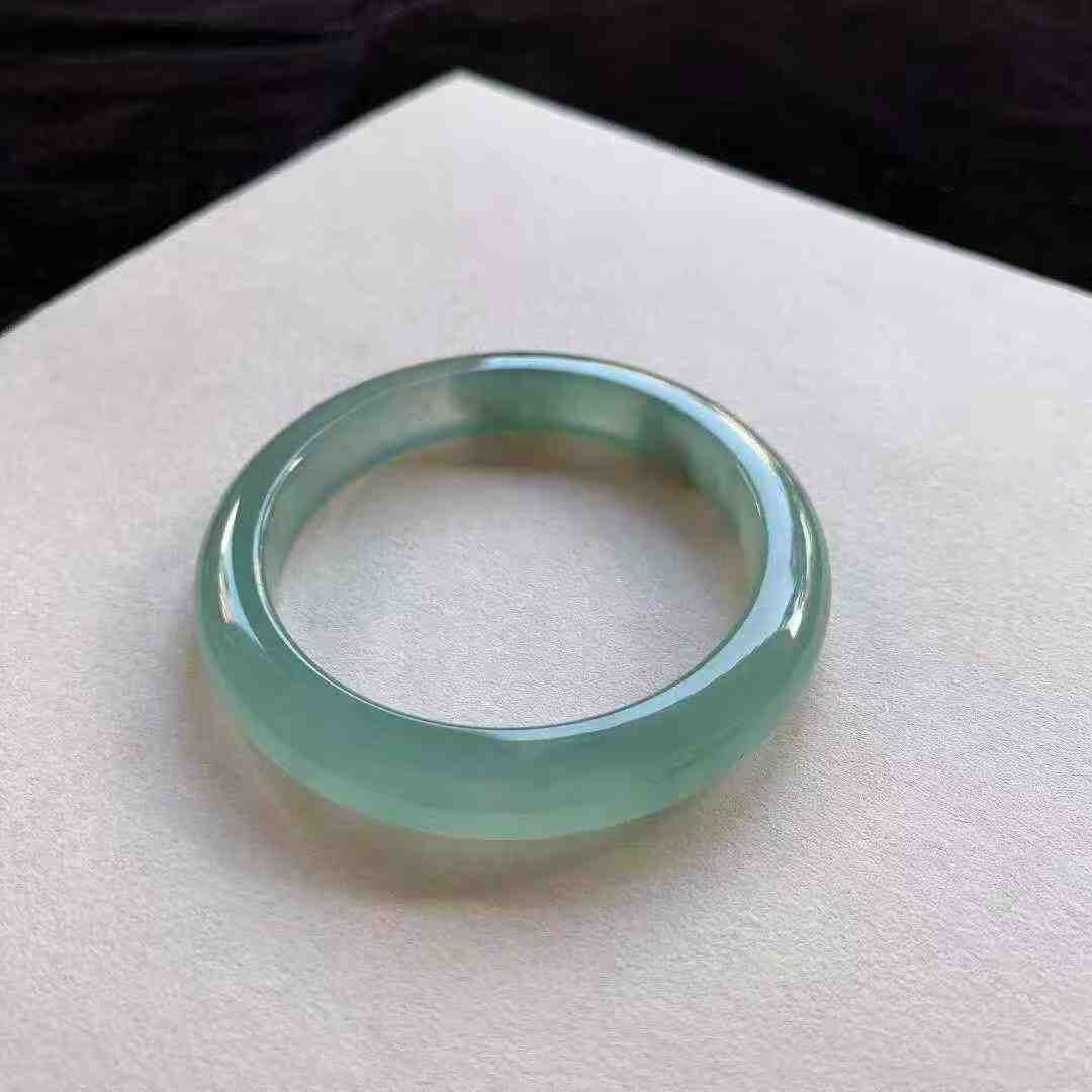 9235649 52.7mm高冰藍翡翠正圈手鐲 (52-54)