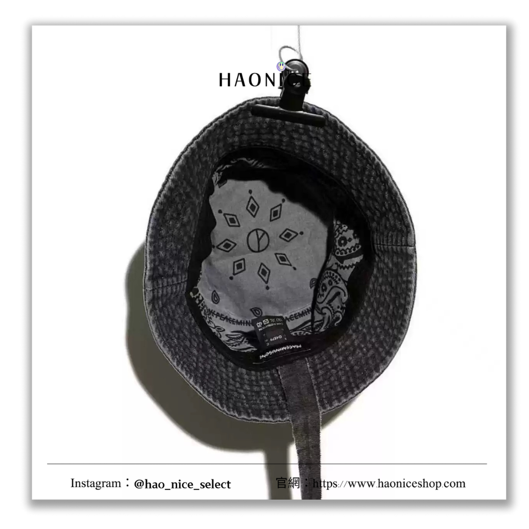 【HAO NICE 】100%韓國正品🇰🇷 peaceminusone盆帽權志龍GD同款PMO牛仔腰果花漁夫帽🖤