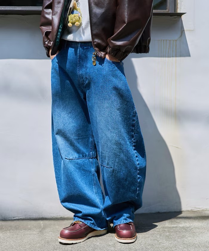 #現貨 日本限定 FREAK'S STORE 寬版曲線牛仔褲 四色