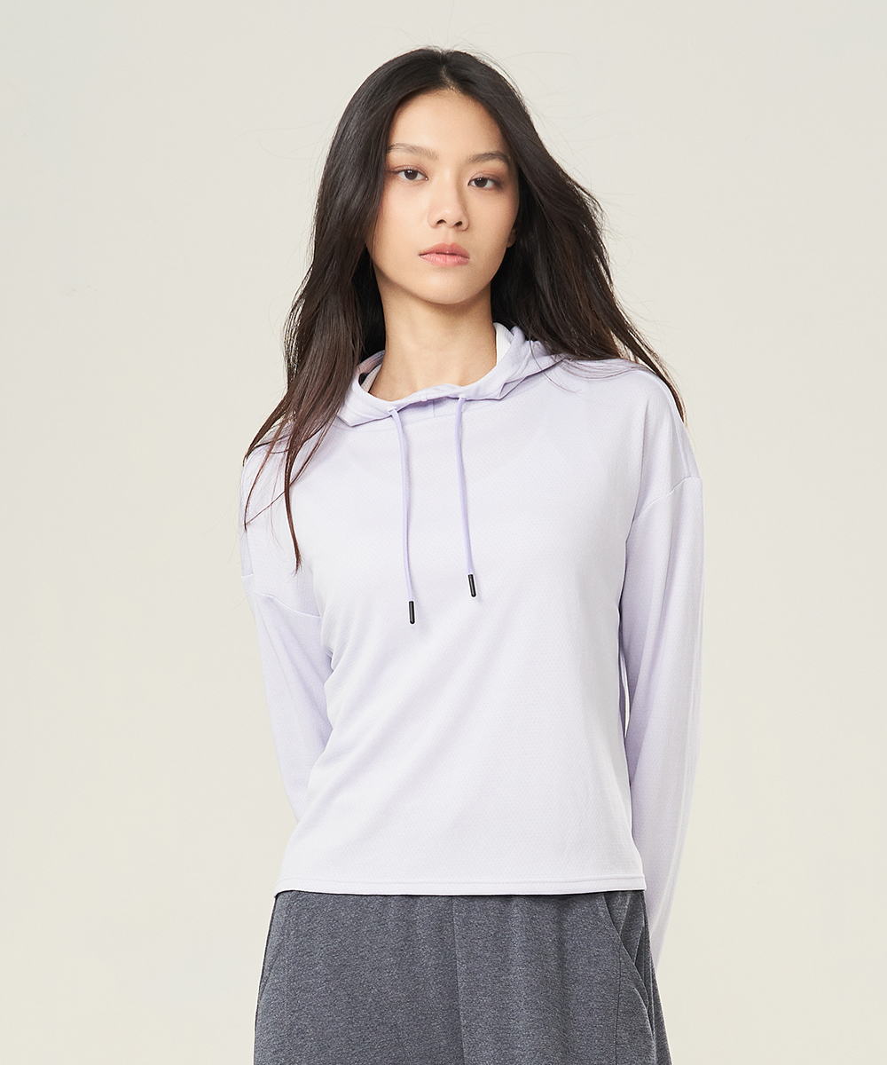 YA系列 快乾調溫女連帽長袖寬版衫 UE0D0924