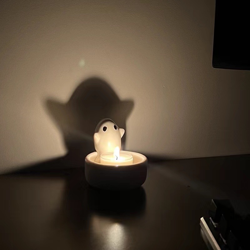 《6292》萬聖節可愛幽靈陶瓷燭台