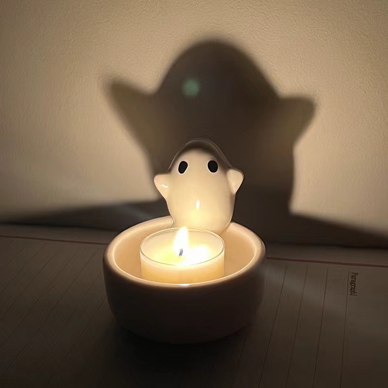 《6292》萬聖節可愛幽靈陶瓷燭台
