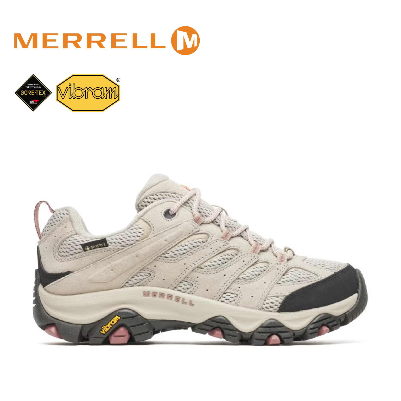 MERRELL 美國 MOAB 3 GTX 防水登山健行鞋 女款 (玫瑰奶茶) 33ML036326