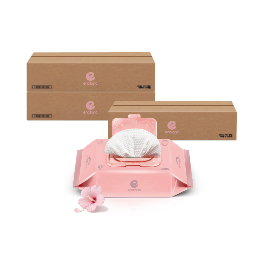ENBLANC 銀離子抗菌｜輕柔木槿花｜有蓋隨身包純水濕紙巾｜20抽36包