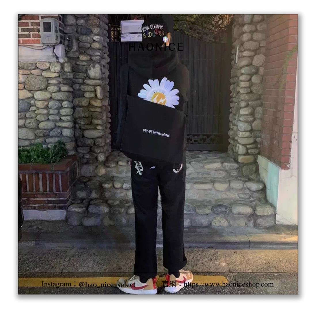 【HAO NICE 】100%韓國正品🇰🇷  PEACEMINUSONE權志龍GD同款PMO藤原浩聯名⚡️閃電小雛菊🌼長袖帽T