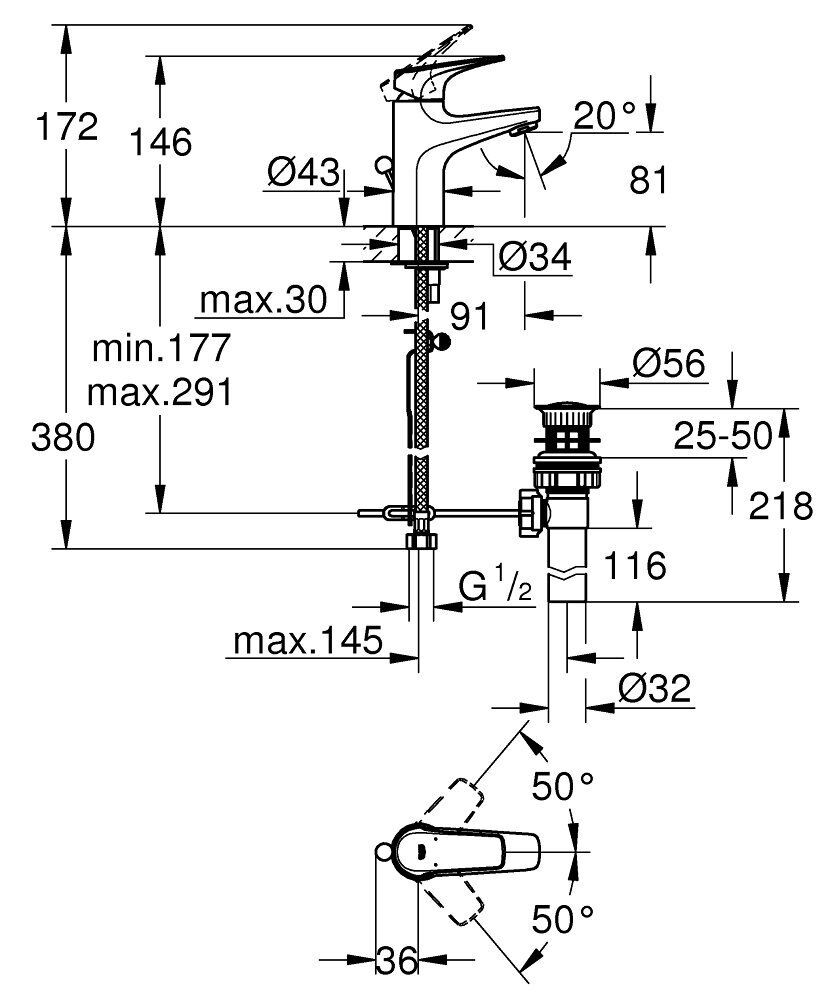 GROHE BAUFLOW 面盆龍頭 32810000