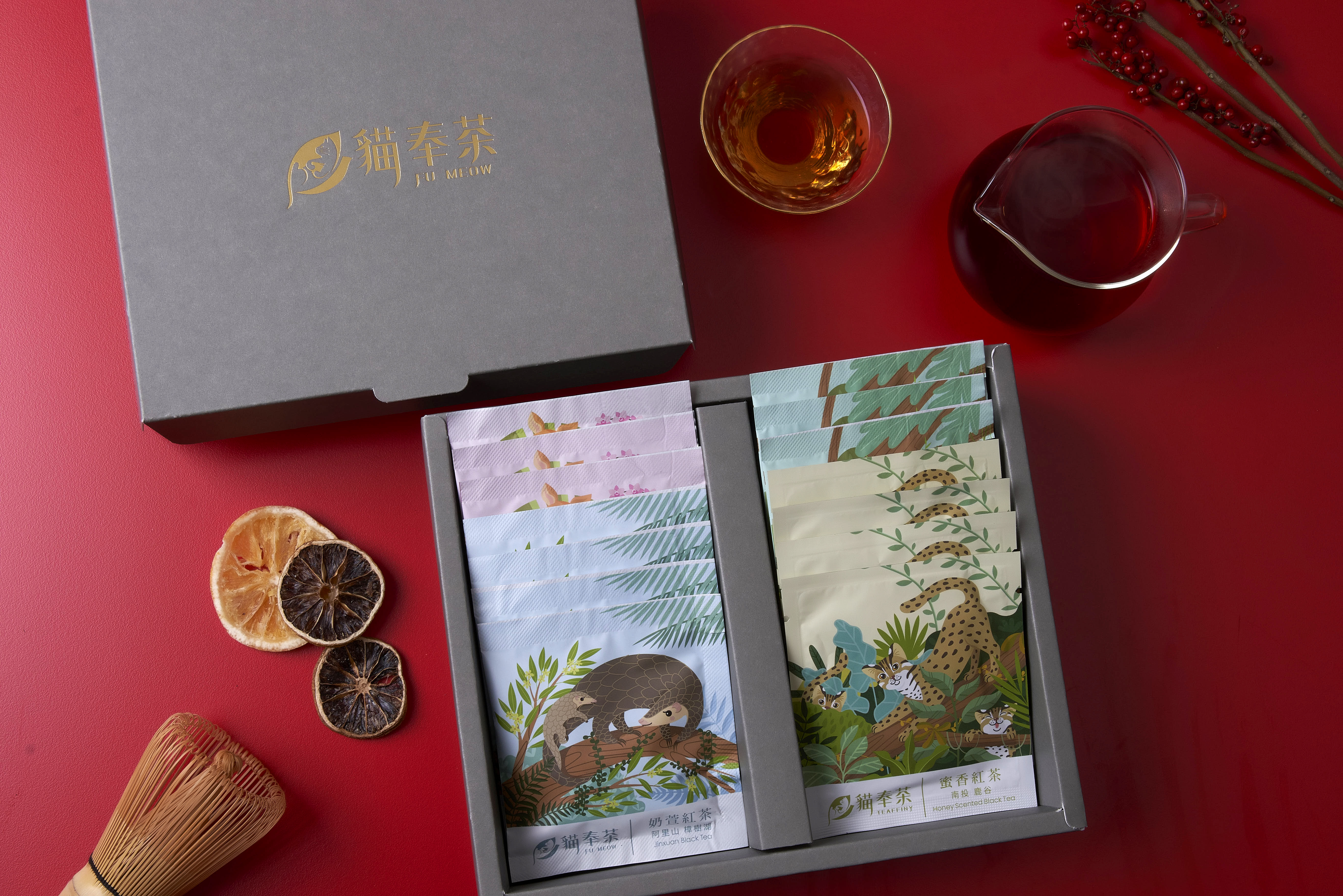 苗栗院｜貓奉茶-[玉鹿]野生動物紅茶包20入禮盒