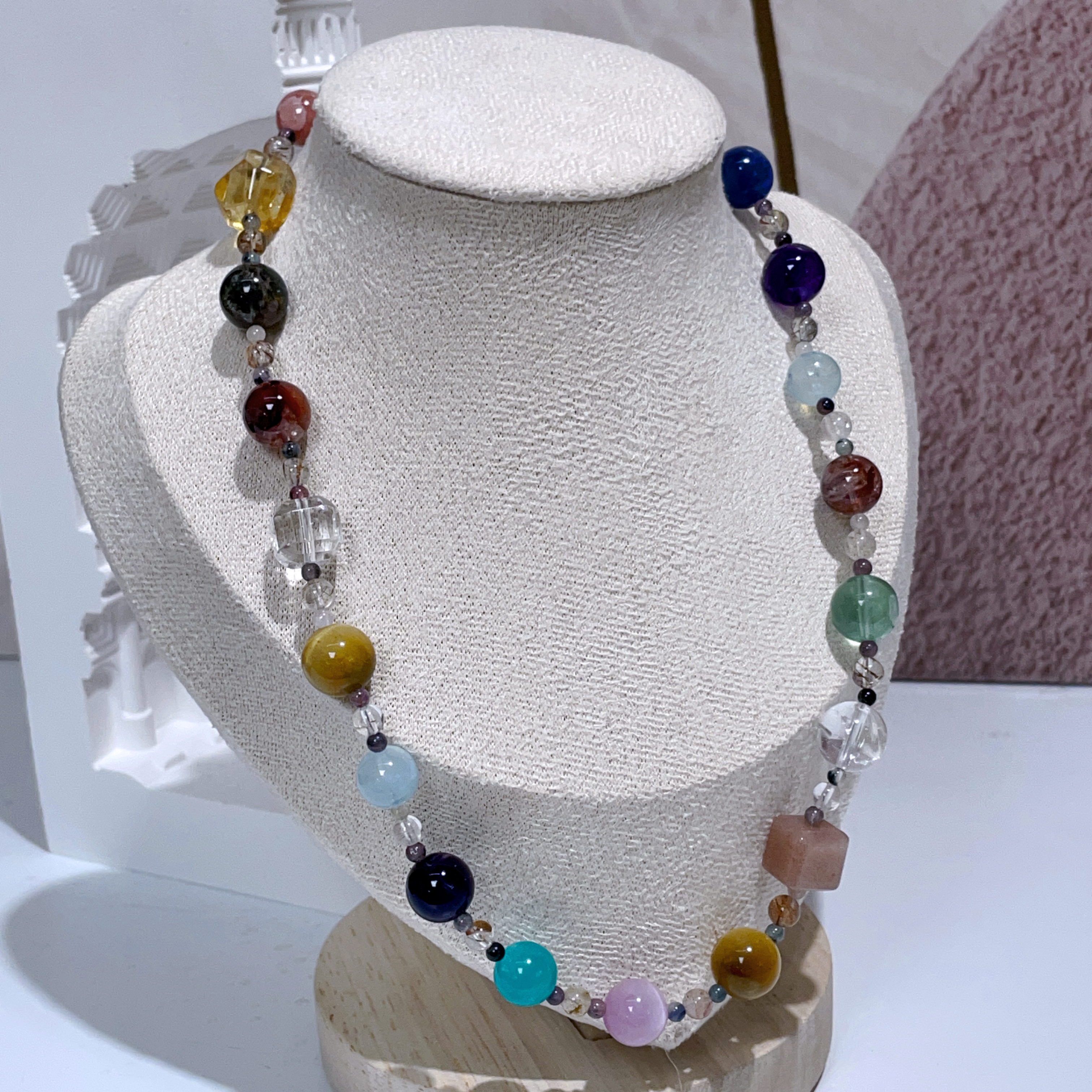 多寶水晶包羅萬有頸鏈 40cm