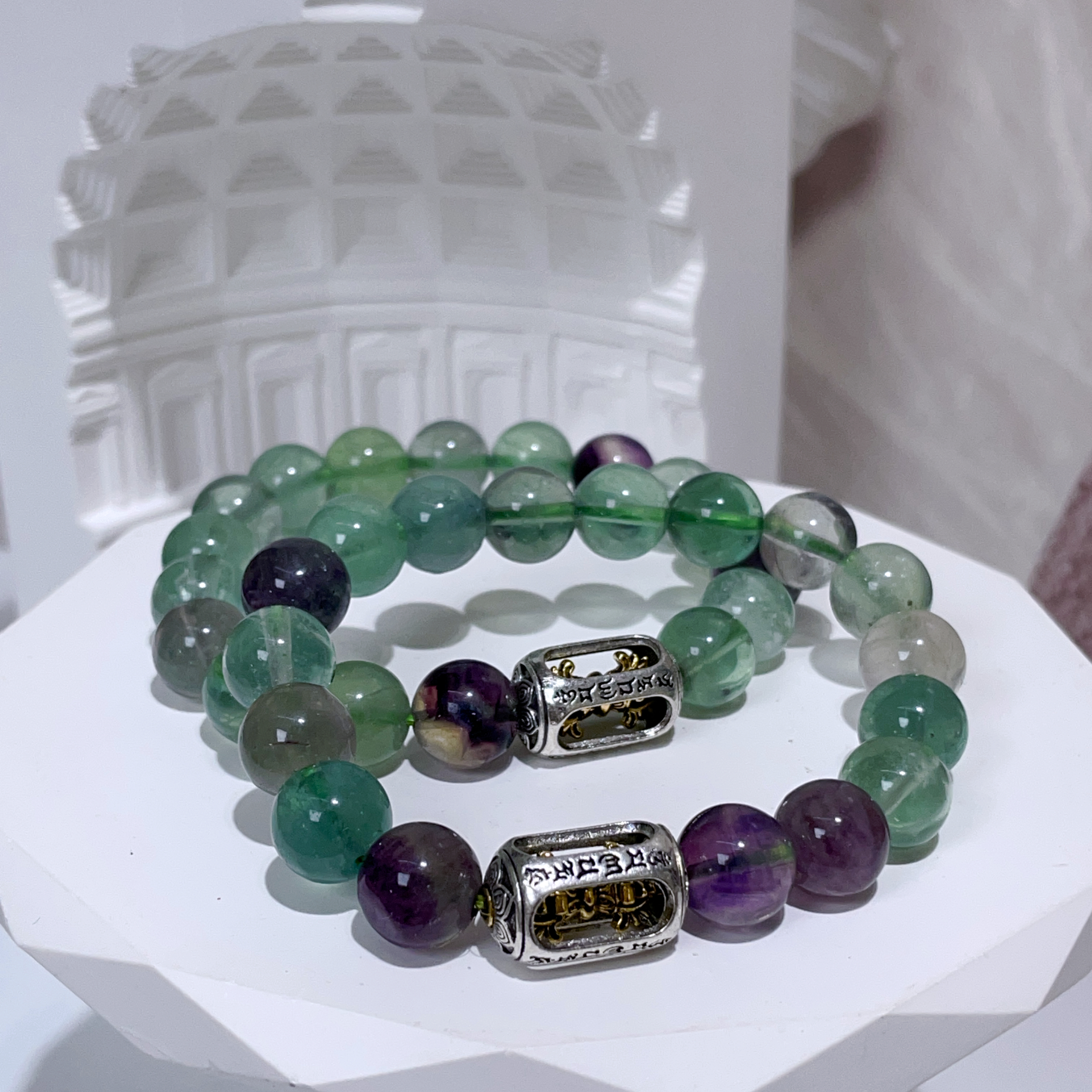 紫綠瑩石設計手串 10mm
