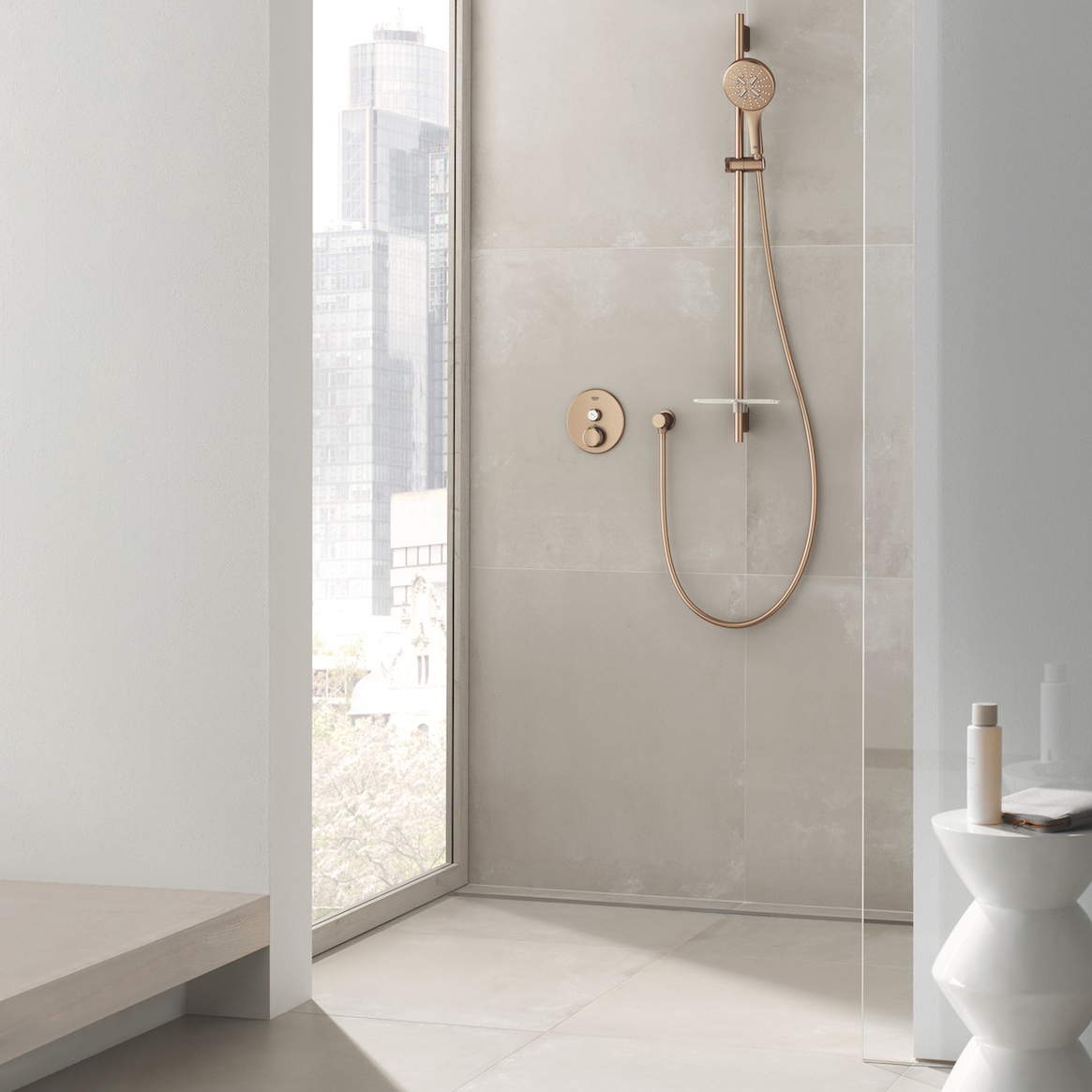 GROHE｜Rainshower SmartActive 滑桿90cm（玫瑰金）26603DA0