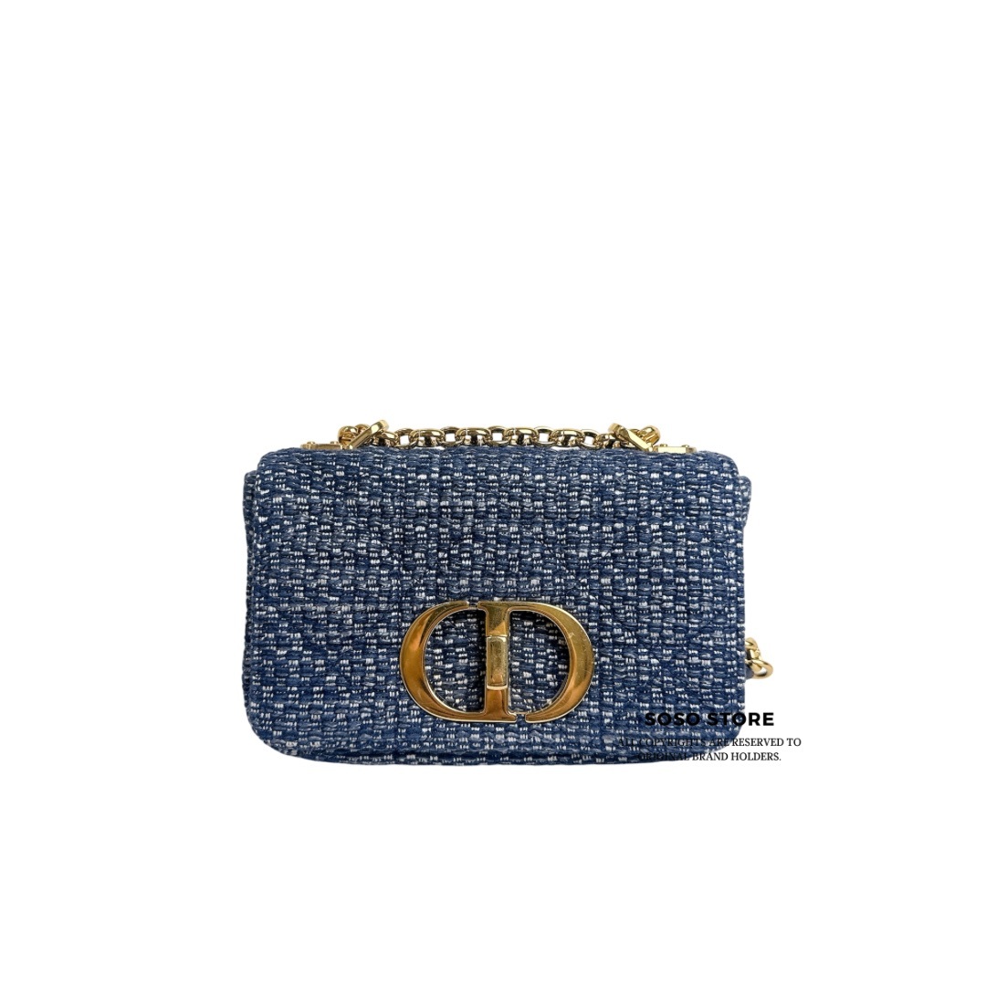 Dior Caro Flap Bag - Navy / Ghw