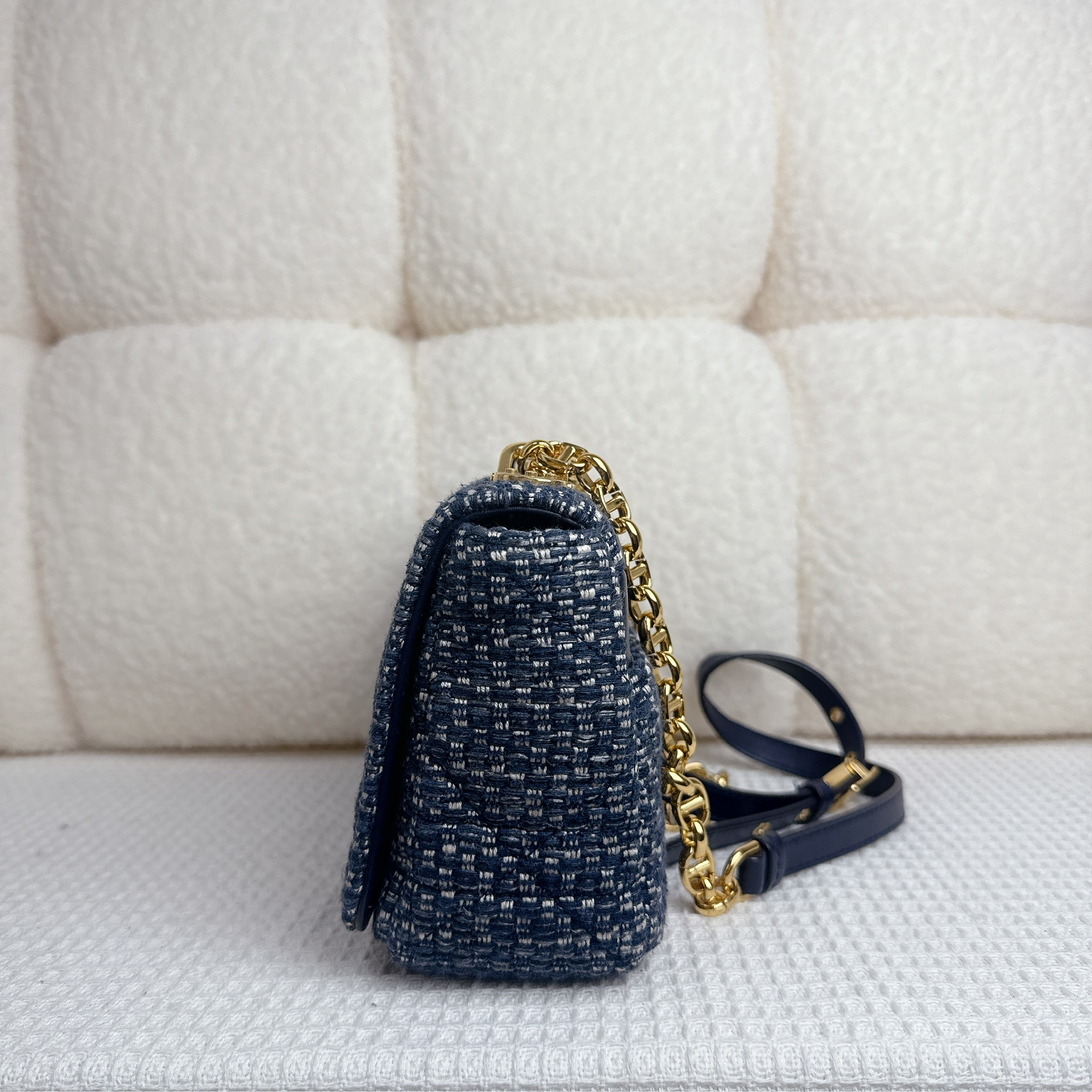 Dior Caro Flap Bag - Navy / Ghw