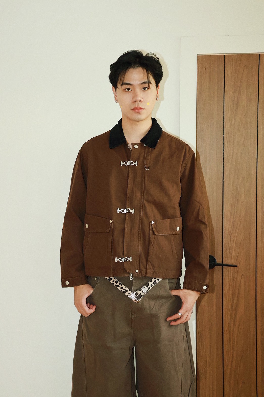 FU 燈芯絨 翻領 復古飛機釦 工裝 #外套