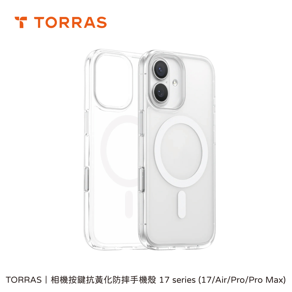 TORRAS｜Diamond-Mag 相機按鍵抗黃化防摔手機殼 iPhone 17 系列 (17/Air/Pro/Pro Max)