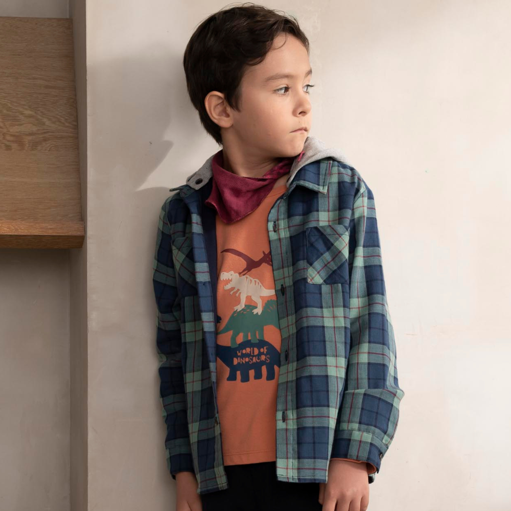 PIPPY 恐龍三兄弟印花棉性棉長袖上衣 橙