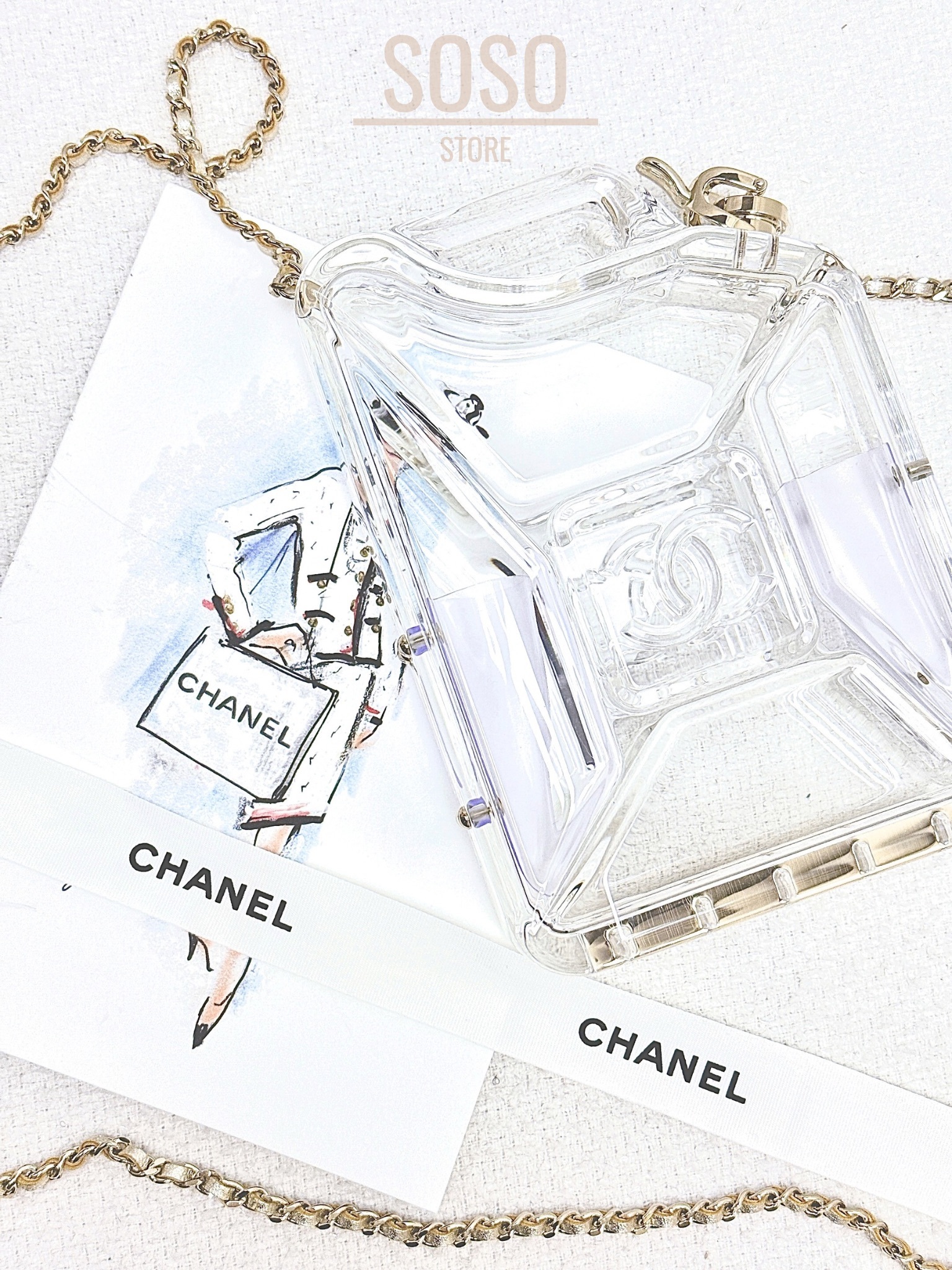 Chanel Plexiglass Dubai by Night Gas Tank Clutch