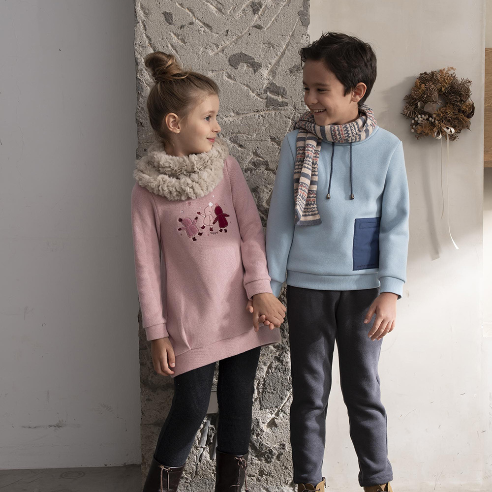 PIPPY 百搭保暖絨毛抽繩長褲 鐵灰