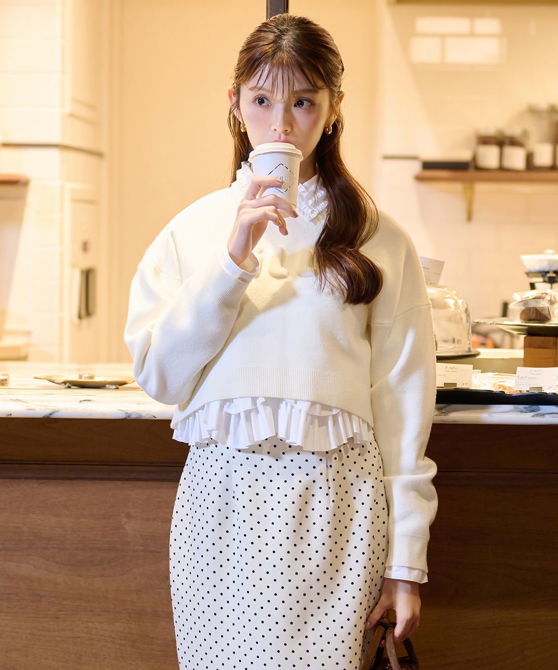 [預購] 折扣LILLIAN CARAT LILLI LOGO 提花針織上衣