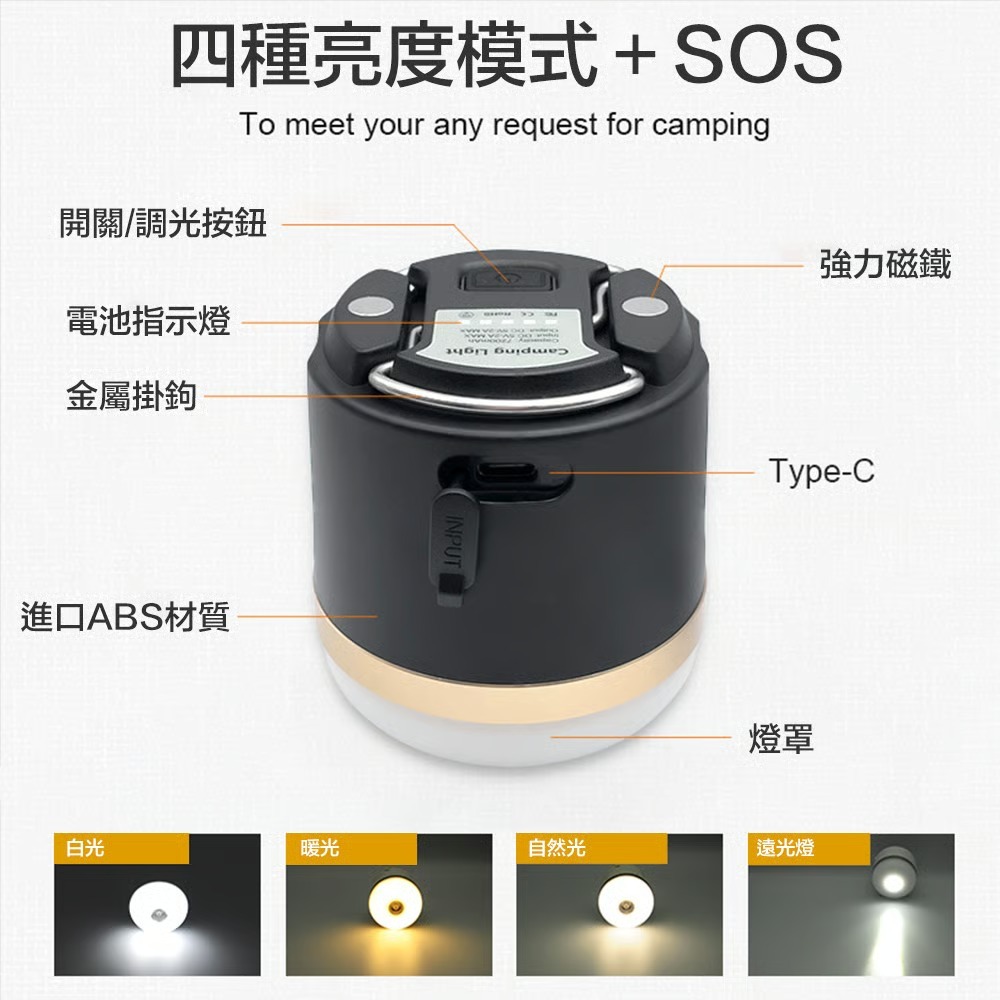 Ecoflow 防水多功能露營燈 4種亮度模式