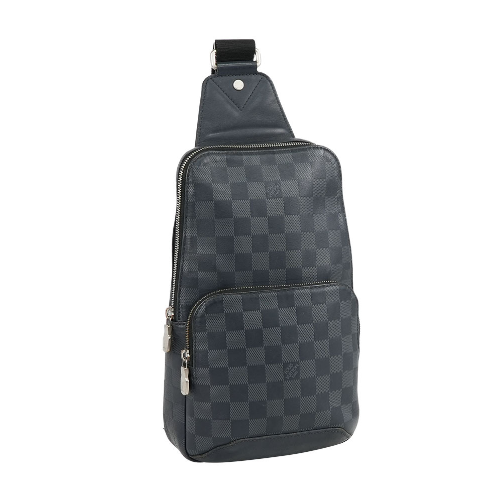 【Louis Vuitton】Sling Bag 棋盤格牛皮胸口包/單肩包(黑灰色)