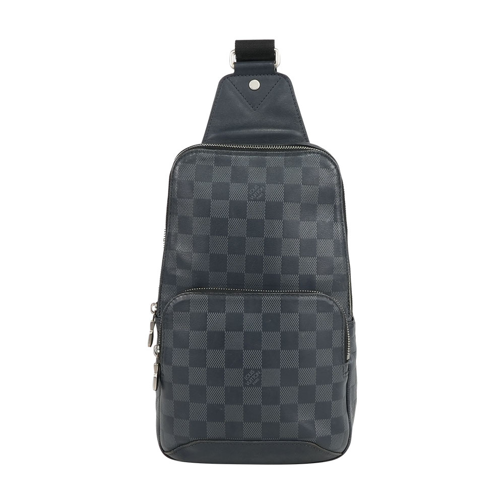【Louis Vuitton】Sling Bag 棋盤格牛皮胸口包/單肩包(黑灰色)