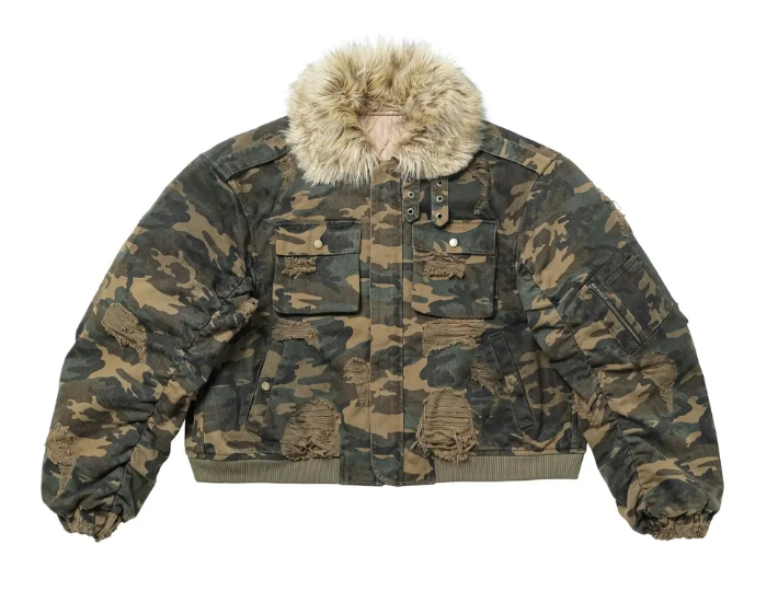 REGEN ZONE 24fw Lord of War 水洗迷彩破壞外套(毛領可ㄘ拆卸)