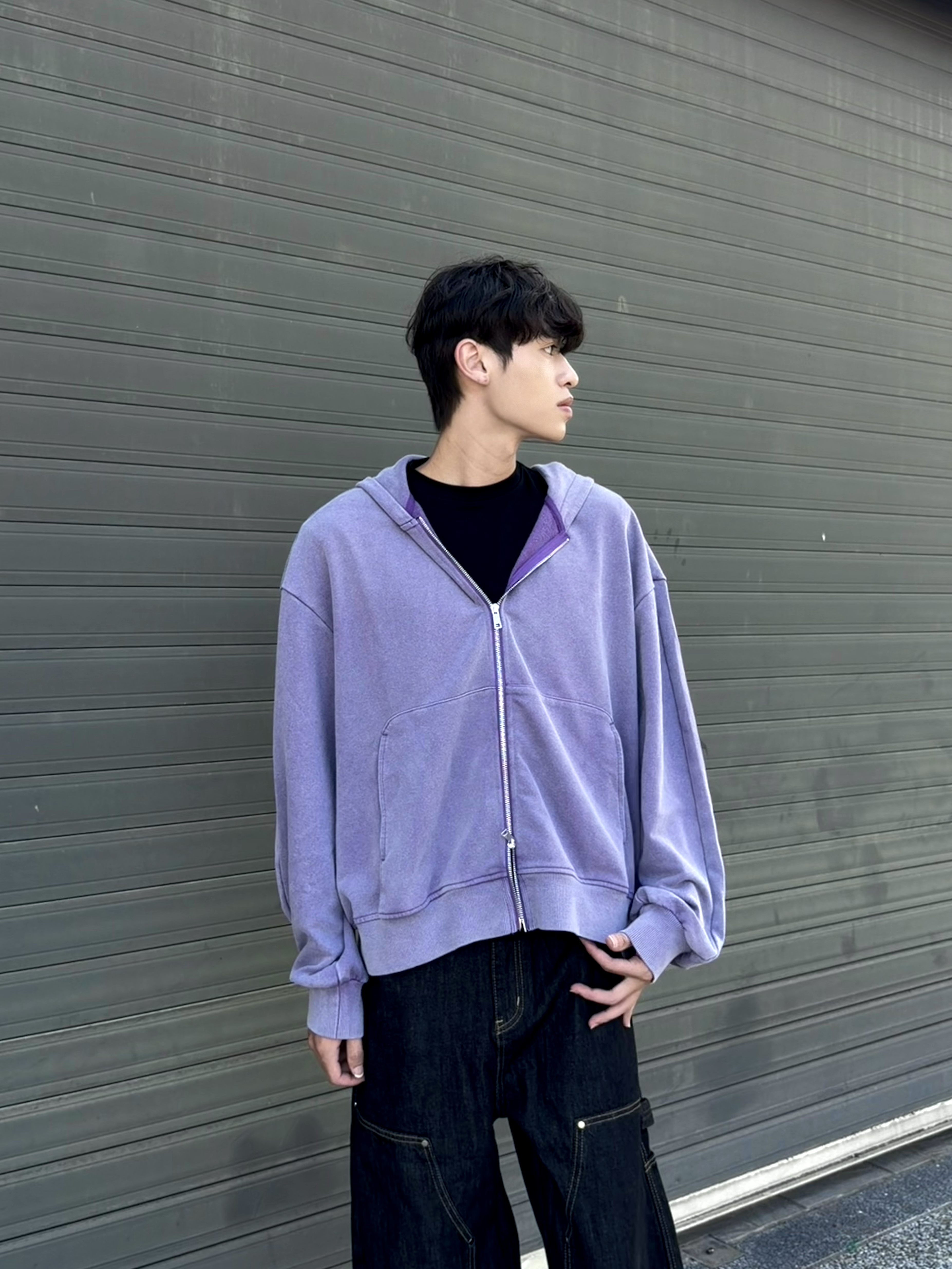 龍麟 boxy 短款雙拉鏈外套