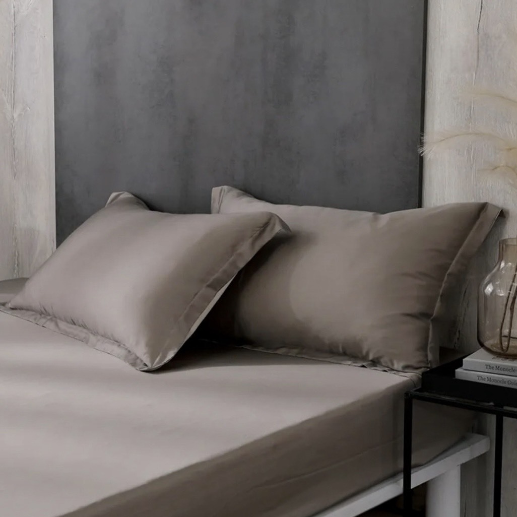 60支天絲薄枕頭套 | 香谷棕 x 沙漠米