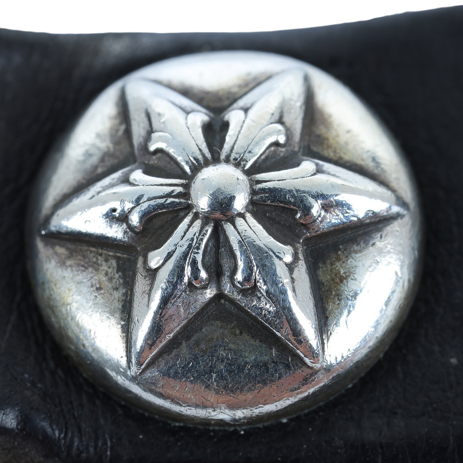 克羅心CHROME HEARTS 925 黑皮革鑰匙圈BELT LOOP D RING 22.4g