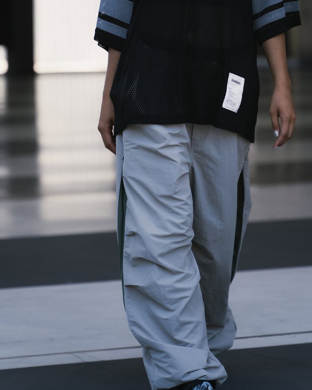 idealism 降落傘褲 尼龍 淺灰/深灰 25 S/S Zipper N. Pants