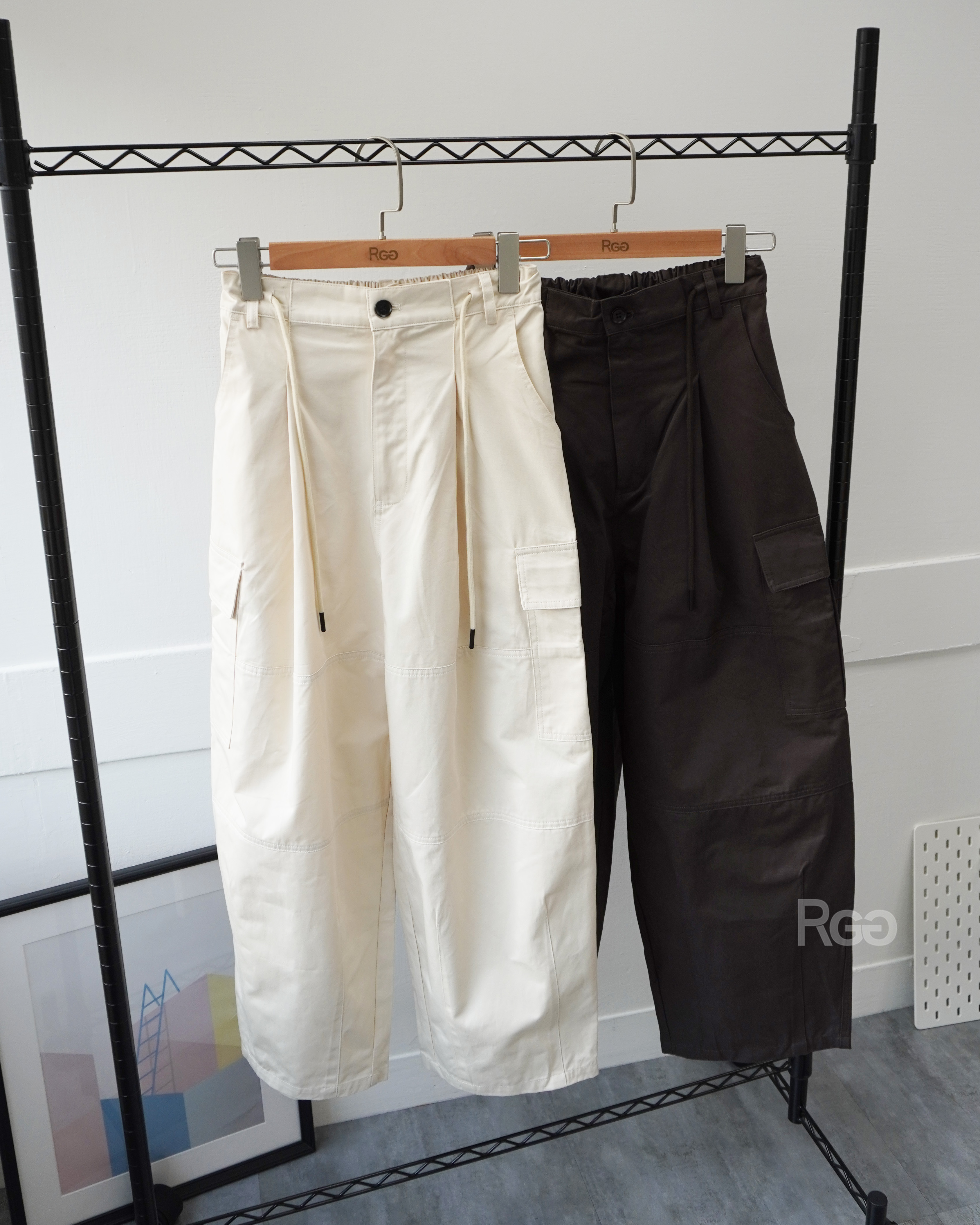 女裝厚磅斜紋布 寬版工作褲商品照