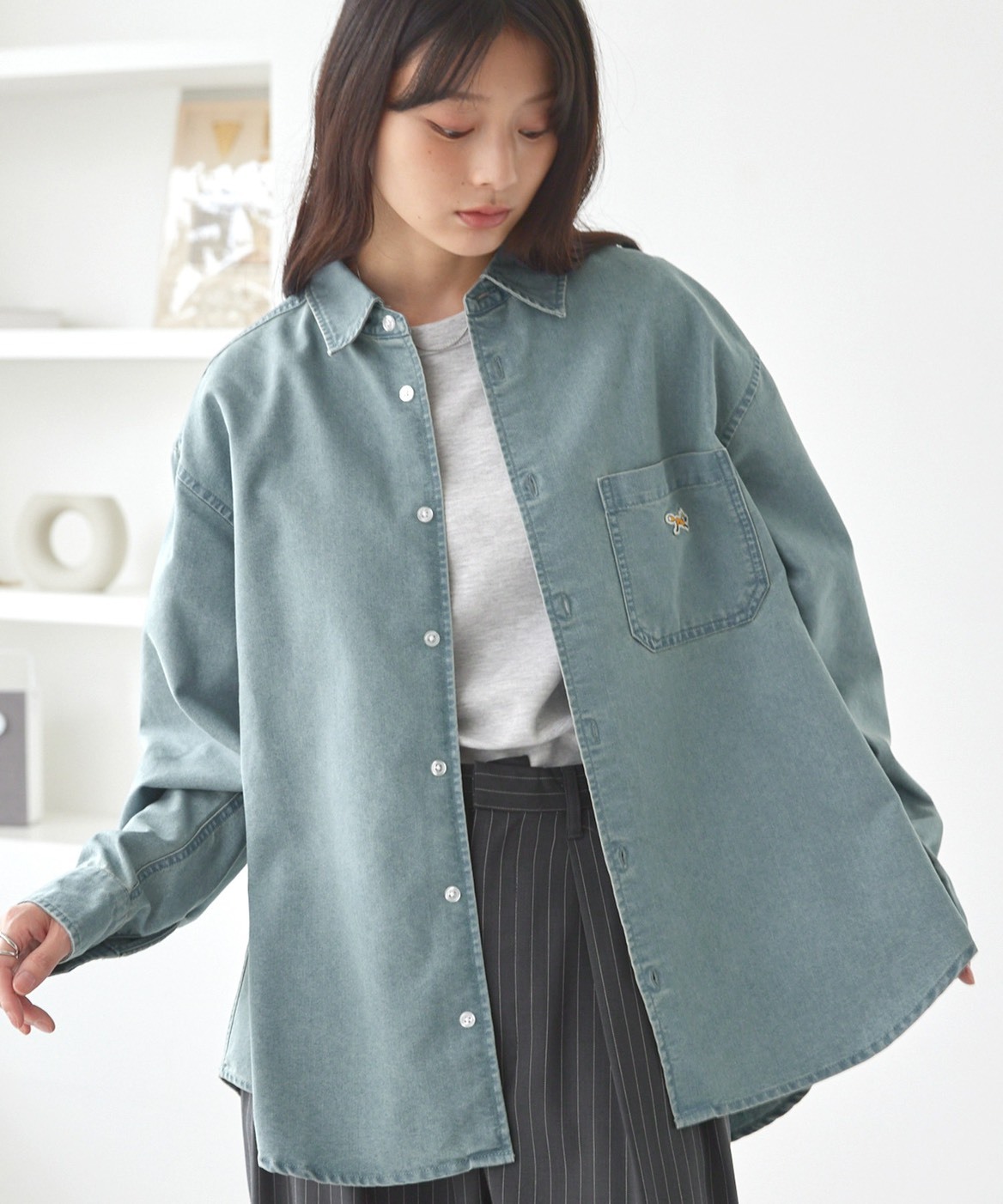 #預購 日本限定 PENNEYS THE FOX 刺繡復古 口袋牛仔襯衫 三色