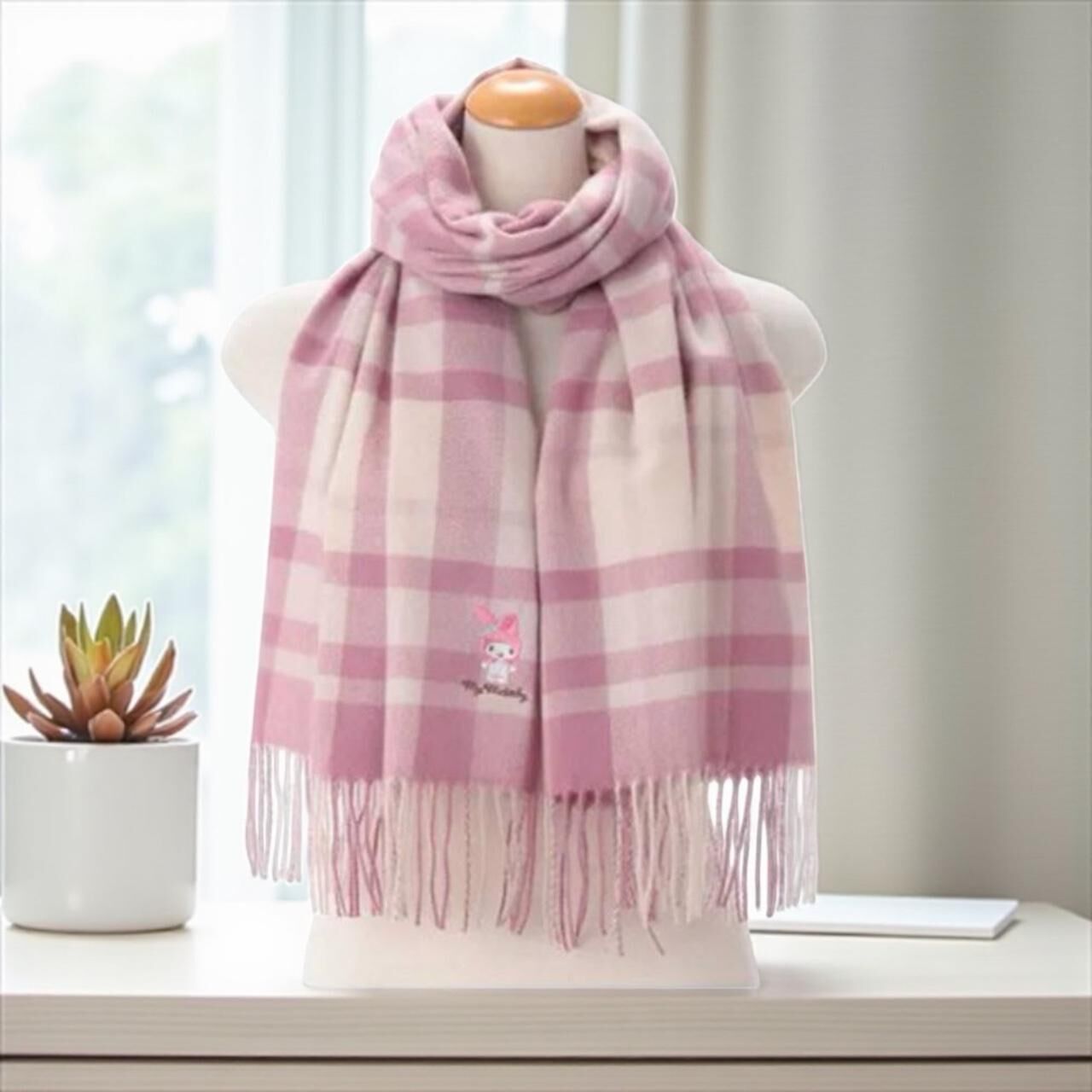 25150-MM Sanrio My Melody 經典格仔大圍巾 #JP-AV25