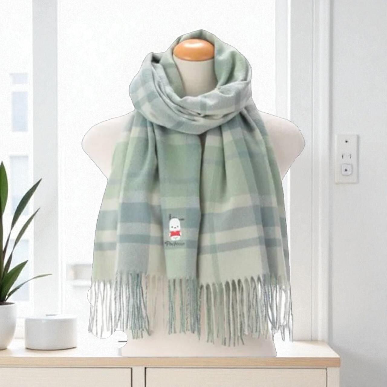 25150-PC Sanrio PC狗 經典格仔大圍巾 #JP-AV25