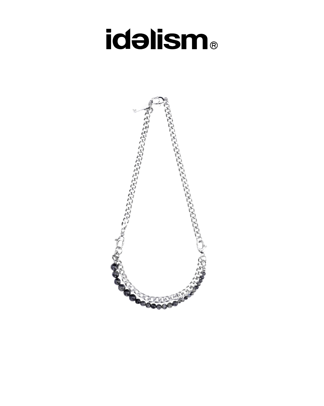 idealism 項鍊 手鍊 飾鏈 灰晶玉石+不鏽鋼 25 A/W IDRC 2n1 Necklace