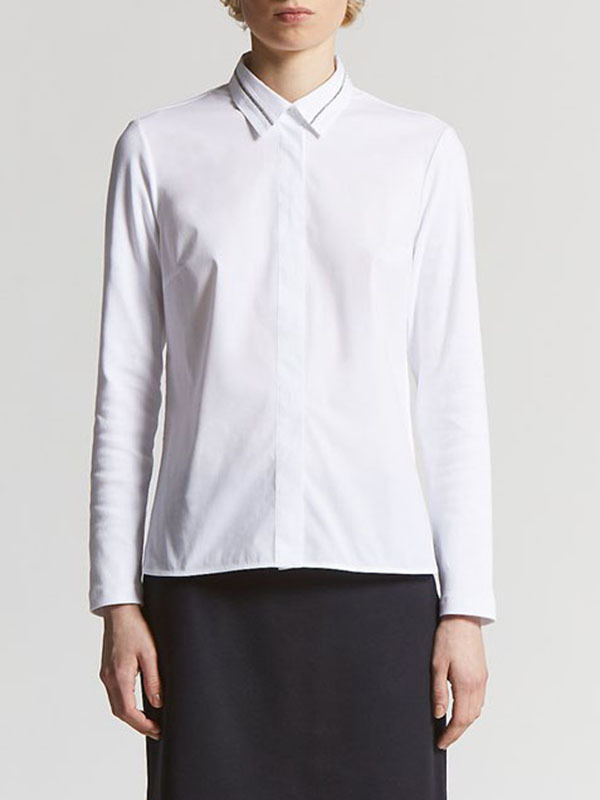 PESERICO 領銀鍊異材質襯衫
