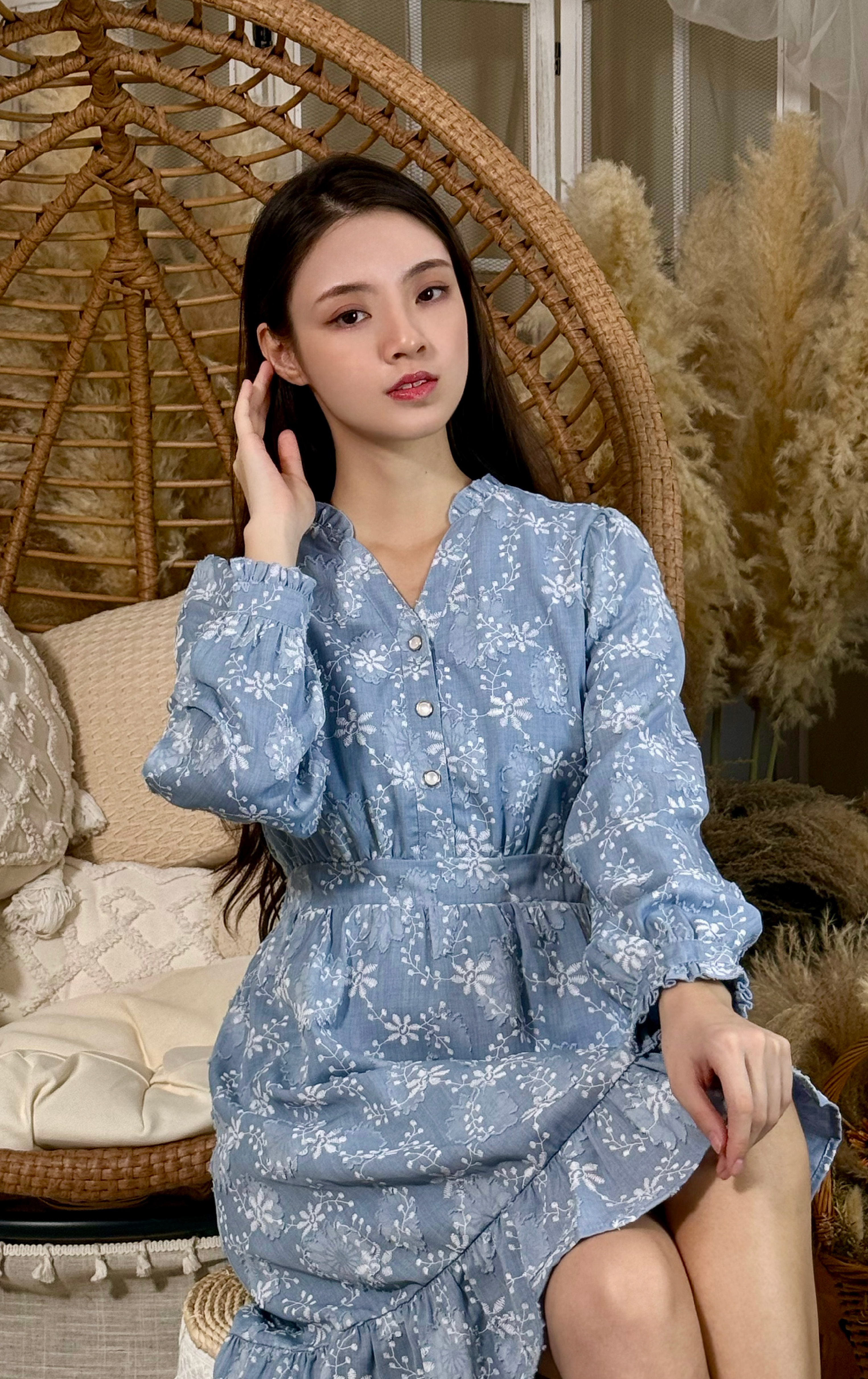 V-neck Printed Dress OP0567