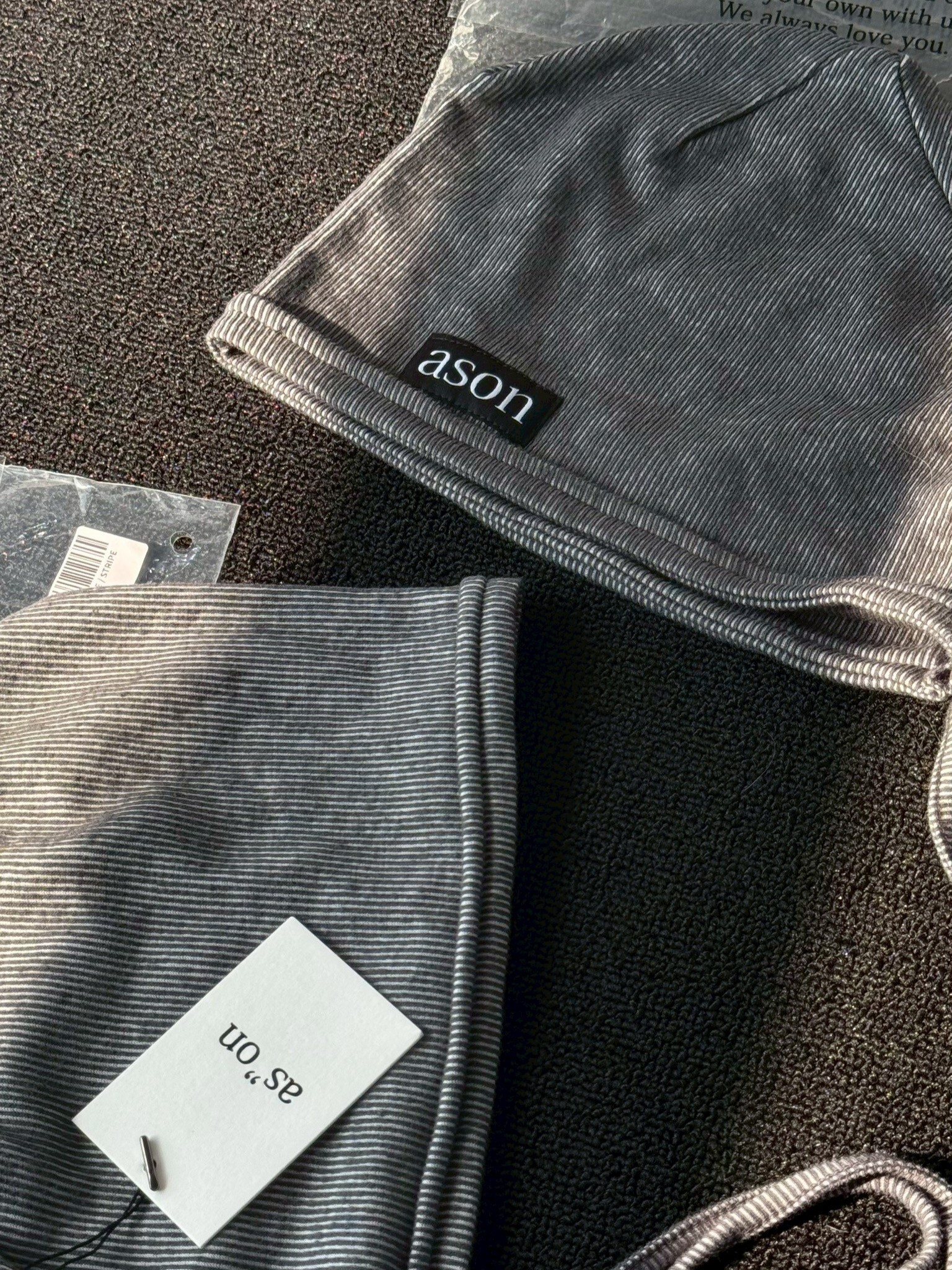 韓國品牌 ason MOON BEANIE 經典LOGO 抽繩 布標 羅紋 薄款針織冷帽 毛帽