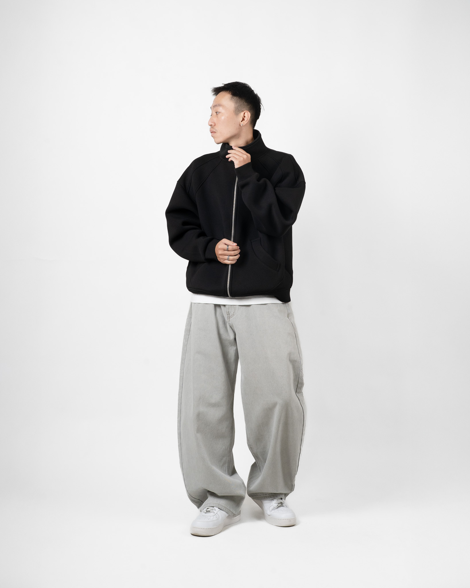 OurPick Washed Baggy Denim Jeans 水洗泥灰彎刀牛仔褲