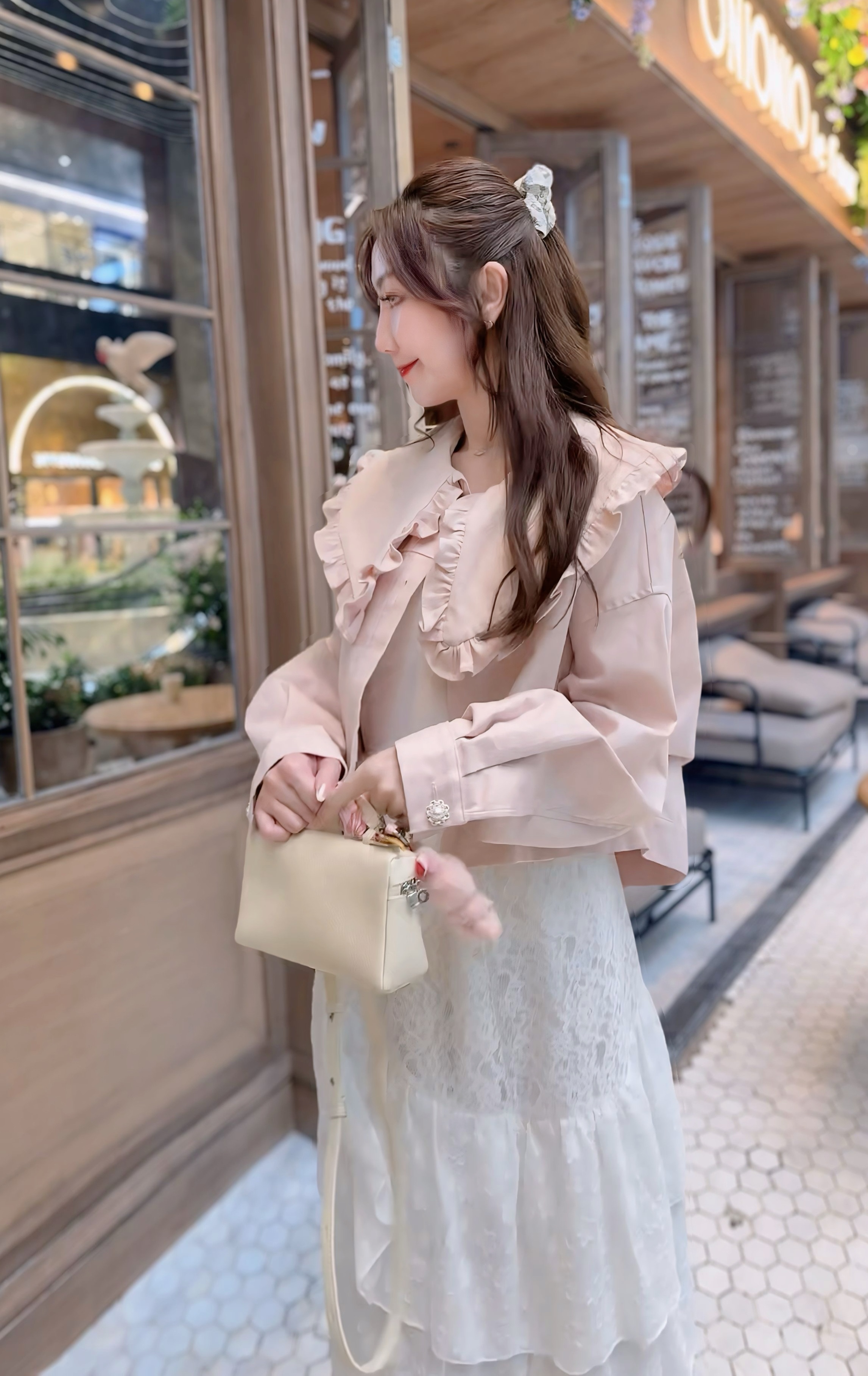 *BJ2 MADE SERIES* THE DOLLY RUFFLE BABY PINK DENIM JACKET LIVE 1011