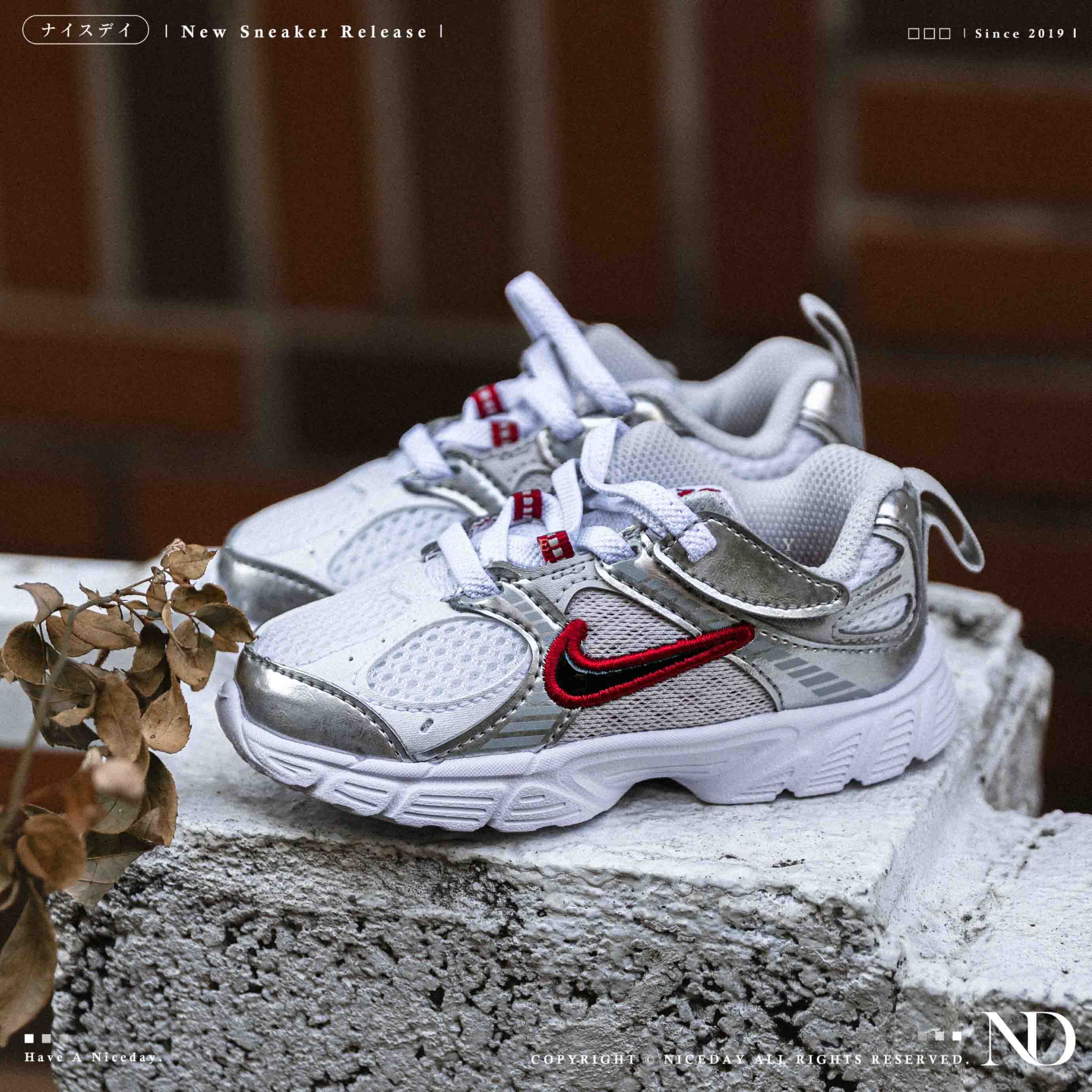 NICEDAY 現貨 Nike V5 RNR TD 小童 學步鞋 白紅 紅白 復古 Y2K 魔鬼氈 HQ6413-105