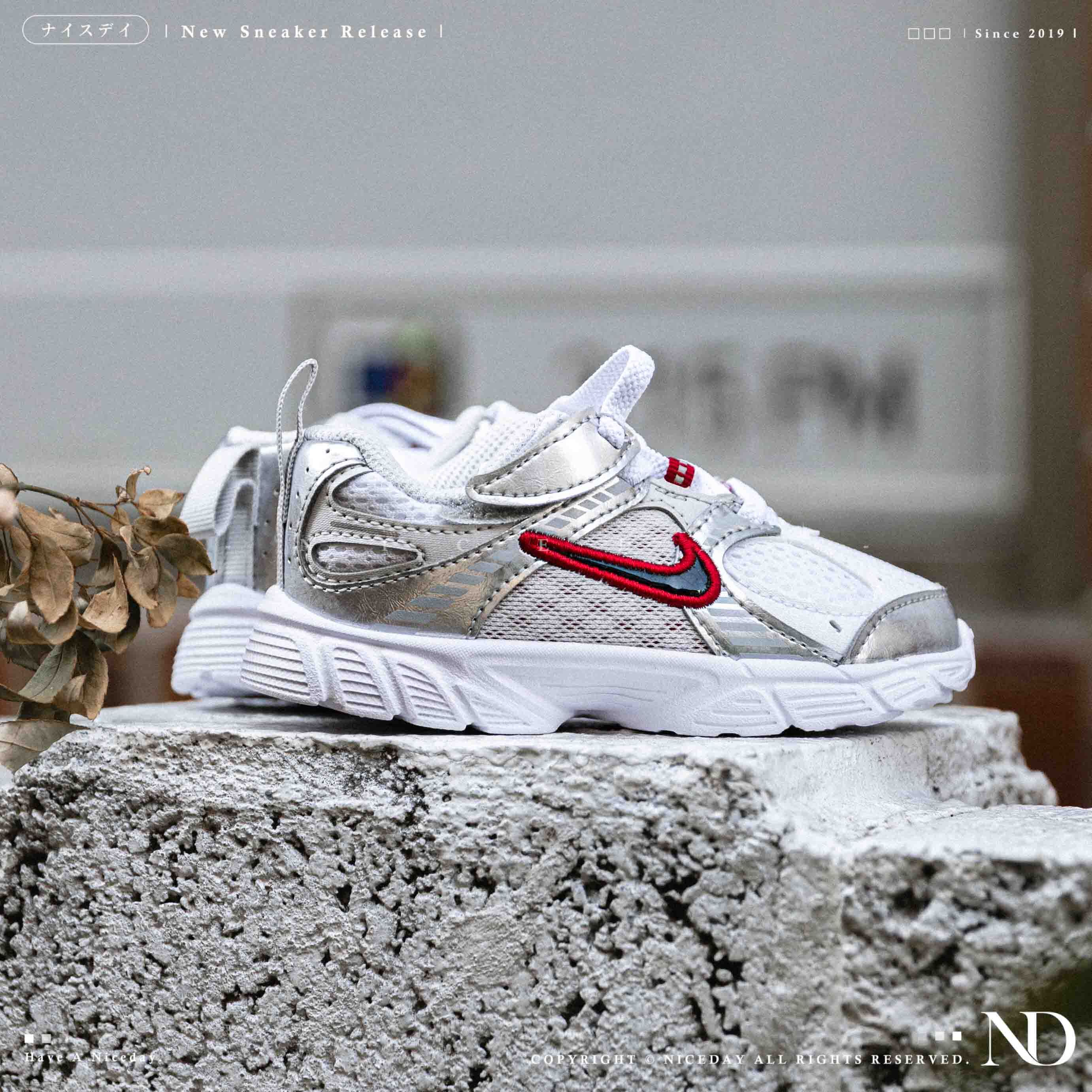 NICEDAY 現貨 Nike V5 RNR TD 小童 學步鞋 白紅 紅白 復古 Y2K 魔鬼氈 HQ6413-105