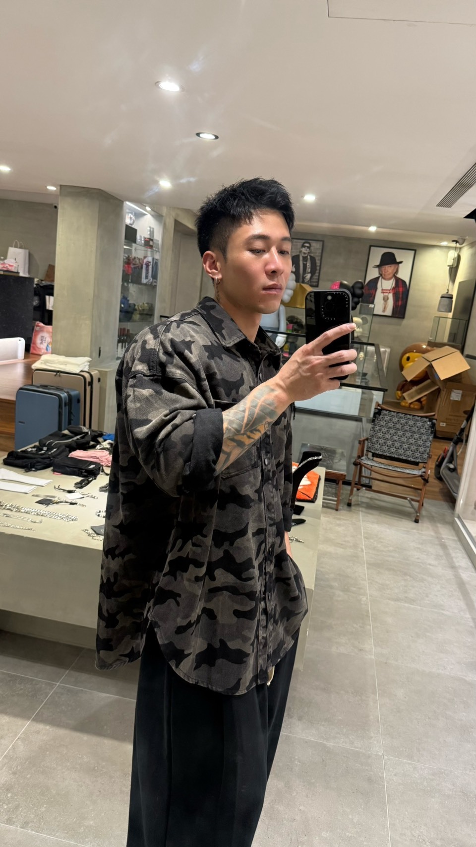 寬版重磅迷彩襯衫